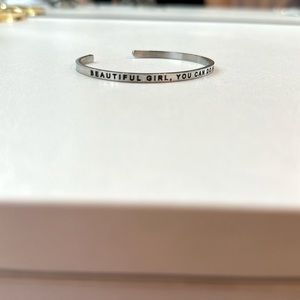 Mantra Band Silver - “beautiful girl you can do hard things” stainless steel